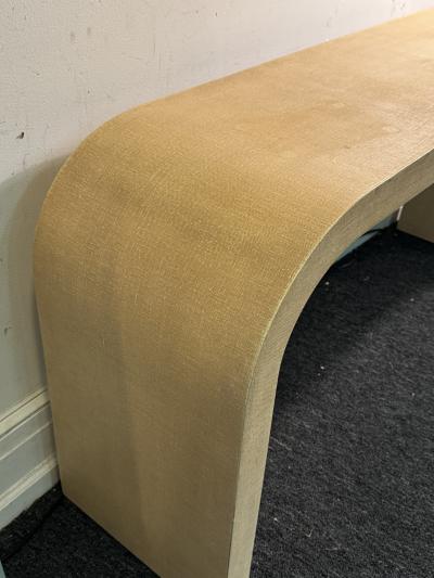 Karl Springer MODERN GRASSCLOTH WATERFALL CONSOLE IN THE MANNER OF KARL SPRINGER
