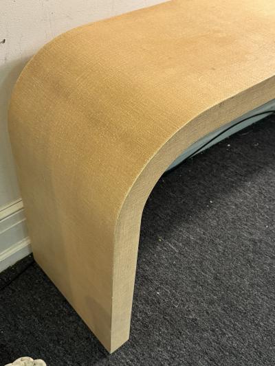 Karl Springer MODERN GRASSCLOTH WATERFALL CONSOLE IN THE MANNER OF KARL SPRINGER