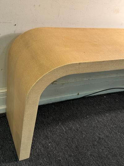 Karl Springer MODERN GRASSCLOTH WATERFALL CONSOLE IN THE MANNER OF KARL SPRINGER