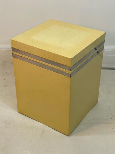 Karl Springer MODERN LACQUERED AND CHROME CUBE BY KARL SPRINGER