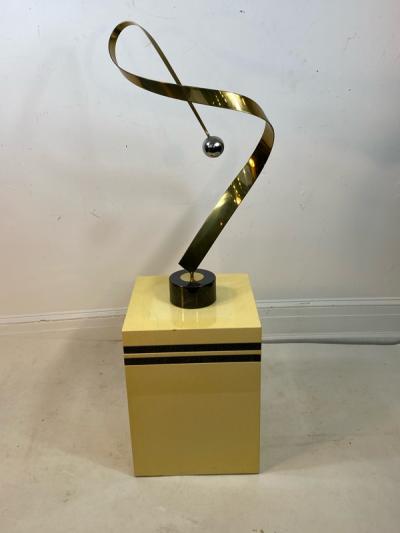 Karl Springer MODERN LACQUERED AND CHROME CUBE BY KARL SPRINGER