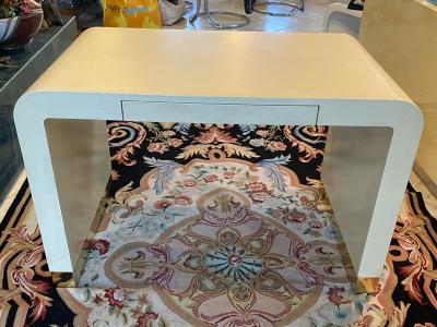 Karl Springer MODERN LINEN AND BRASS WATERFALL CONSOLE