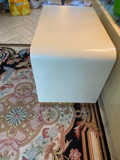 Karl Springer MODERN LINEN AND BRASS WATERFALL CONSOLE