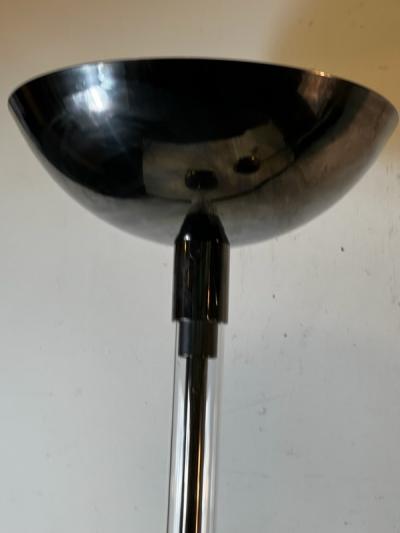 Karl Springer MODERN PAIR OF GUNMETAL AND LUCITE TORCHIERES BY KARL SPRINGER