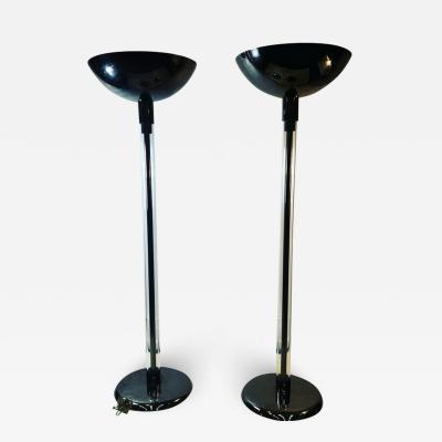 Karl Springer MODERN PAIR OF GUNMETAL AND LUCITE TORCHIERES BY KARL SPRINGER