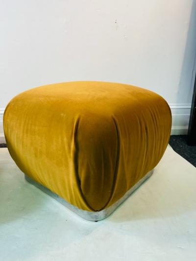 Karl Springer MODERN PAIR OF SOUFFLE STOOLS IN THE MANNER OF KARL SPRINGER