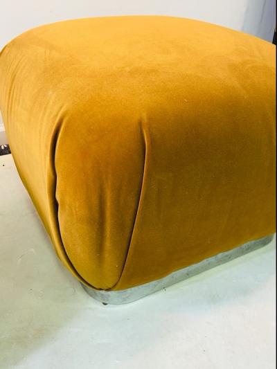 Karl Springer MODERN PAIR OF SOUFFLE STOOLS IN THE MANNER OF KARL SPRINGER