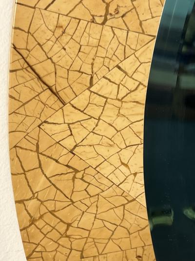 Karl Springer MODERN ROUND COCONUT SHELL MOSAIC MIRROR