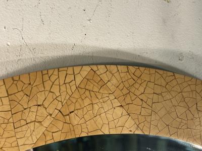 Karl Springer MODERN ROUND COCONUT SHELL MOSAIC MIRROR
