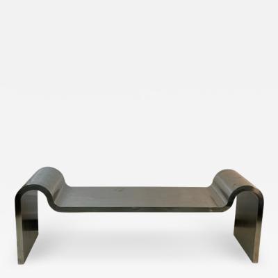 Karl Springer MODERN SCULPTURAL POLISHED STEEL BENCH