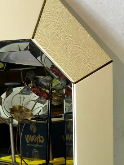 Karl Springer MODERN SHAGREEN AND LACQUER MIRROR ATTRIBUTED TO KARL SPRINGER