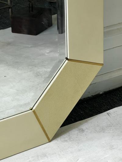 Karl Springer MODERN SHAGREEN AND LACQUER MIRROR ATTRIBUTED TO KARL SPRINGER