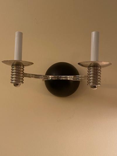 Karl Springer MODERNIST ART DECO REVIVAL SCONCES