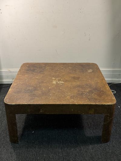 Karl Springer MODERNIST COCONUT SHELL LACQUERED COFFEE TABLE ATTRIBUTED TO KARL SPRINGER