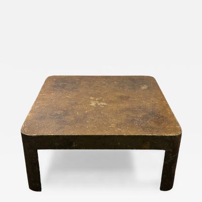 Karl Springer MODERNIST COCONUT SHELL LACQUERED COFFEE TABLE ATTRIBUTED TO KARL SPRINGER