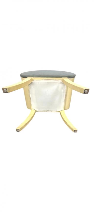 Karl Springer MODERNIST CREAM LACQUER VANITY CHAIR BY KARL SPRINGER