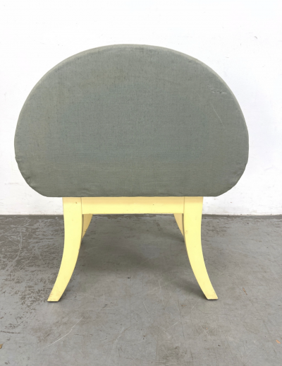 Karl Springer MODERNIST CREAM LACQUER VANITY CHAIR BY KARL SPRINGER