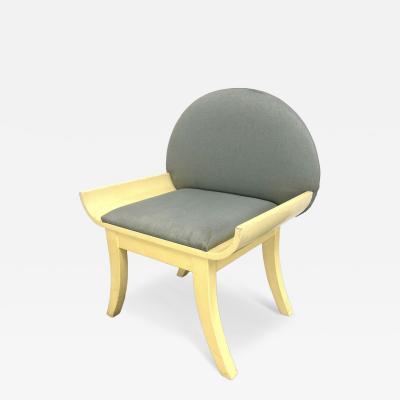 Karl Springer MODERNIST CREAM LACQUER VANITY CHAIR BY KARL SPRINGER
