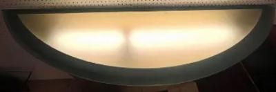 Karl Springer MODERNIST CUT OUT BRASS AND FROSTED GLASS ILLUMINATED WALL CONSOLE