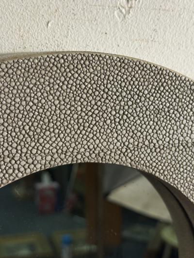 Karl Springer MODERNIST FAUX SHAGREEN MIRROR IN THE MANNER OF KARL SPRINGER