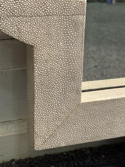 Karl Springer MODERNIST FAUX SHAGREEN MIRROR IN THE MANNER OF KARL SPRINGER