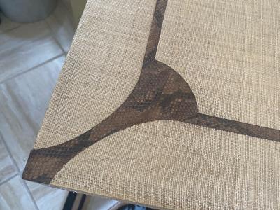 Karl Springer MODERNIST GRASSCLOTH AND PYTHON CONSOLE