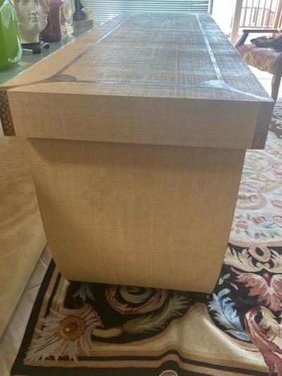 Karl Springer MODERNIST GRASSCLOTH AND PYTHON CONSOLE