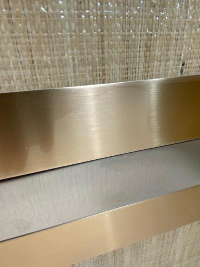 Karl Springer MODERNIST GRASSCLOTH AND TWO TONE METAL COFFEE TABLE
