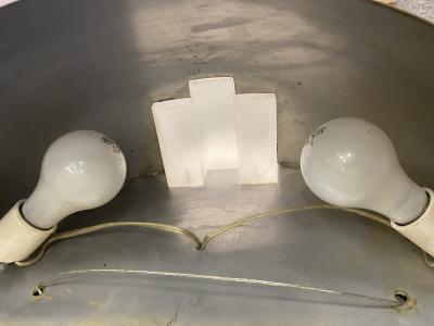 Karl Springer MODERNIST PAIR OF BRASS AND FROSTED LUCITE SCONCES BY KARL SPRINGER