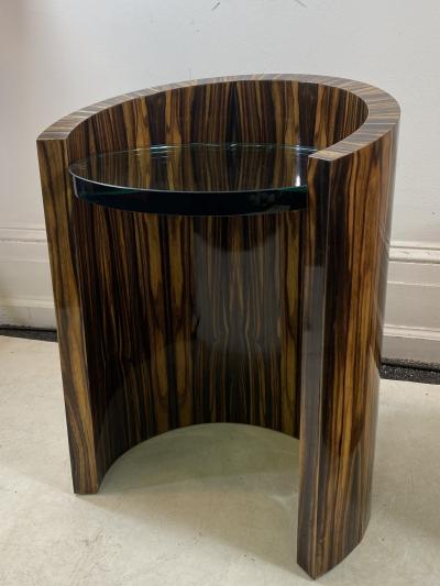 Karl Springer MODERNIST PAIR OF MACASSAR SIDE TABLES BY KARL SPRINGER