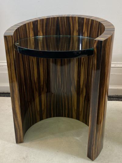 Karl Springer MODERNIST PAIR OF MACASSAR SIDE TABLES BY KARL SPRINGER