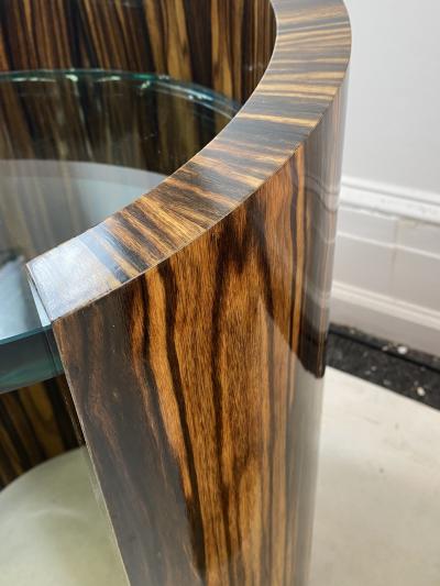 Karl Springer MODERNIST PAIR OF MACASSAR SIDE TABLES BY KARL SPRINGER