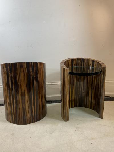 Karl Springer MODERNIST PAIR OF MACASSAR SIDE TABLES BY KARL SPRINGER