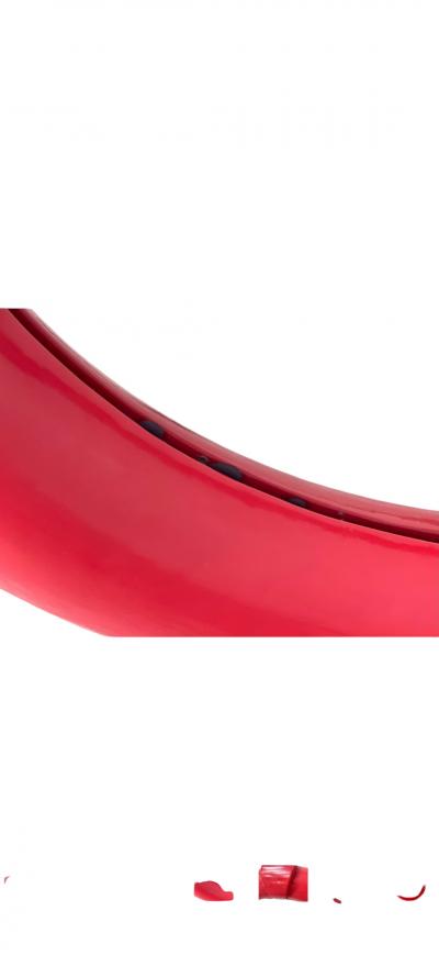 Karl Springer MODERNIST RED LACQUER ROUND MIRROR IN THE MANNER OF KARL SPRINGER