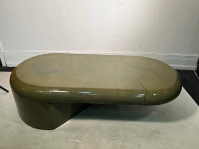 Karl Springer MODERNIST SCULPTURAL GOATSKIN COFFEE TABLE BY KARL SPRINGER