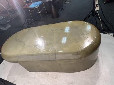 Karl Springer MODERNIST SCULPTURAL GOATSKIN COFFEE TABLE BY KARL SPRINGER