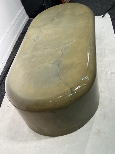 Karl Springer MODERNIST SCULPTURAL GOATSKIN COFFEE TABLE BY KARL SPRINGER