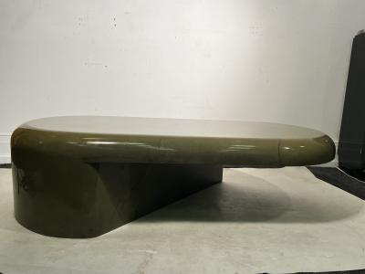 Karl Springer MODERNIST SCULPTURAL GOATSKIN COFFEE TABLE BY KARL SPRINGER