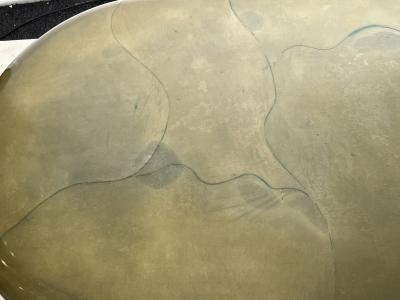 Karl Springer MODERNIST SCULPTURAL GOATSKIN COFFEE TABLE BY KARL SPRINGER