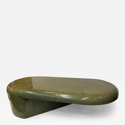 Karl Springer MODERNIST SCULPTURAL GOATSKIN COFFEE TABLE BY KARL SPRINGER