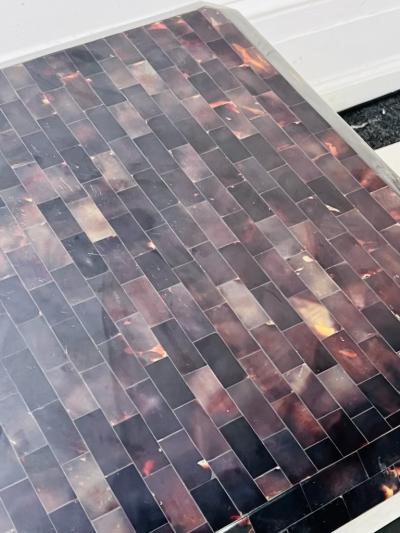 Karl Springer MODERNIST TESSELLATED HORN TABLE IN THE MANNER OF KARL SPRINGER