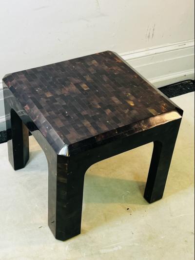 Karl Springer MODERNIST TESSELLATED HORN TABLE IN THE MANNER OF KARL SPRINGER