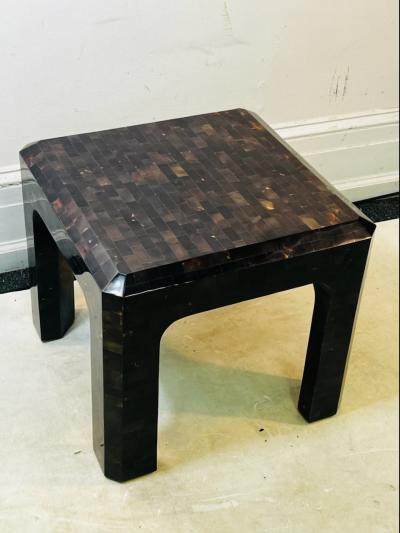 Karl Springer MODERNIST TESSELLATED HORN TABLE IN THE MANNER OF KARL SPRINGER