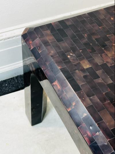 Karl Springer MODERNIST TESSELLATED HORN TABLE IN THE MANNER OF KARL SPRINGER