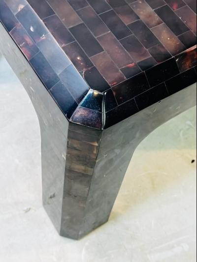 Karl Springer MODERNIST TESSELLATED HORN TABLE IN THE MANNER OF KARL SPRINGER