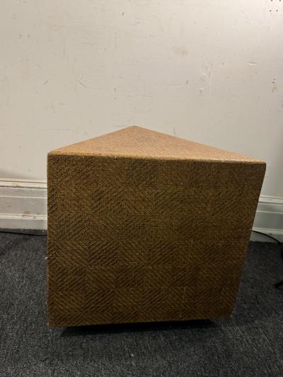 Karl Springer MODERNIST TRIANGULAR GRASSCLOTH TABLES IN THE MANNER OF KARL SPRINGER