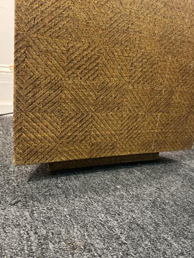 Karl Springer MODERNIST TRIANGULAR GRASSCLOTH TABLES IN THE MANNER OF KARL SPRINGER