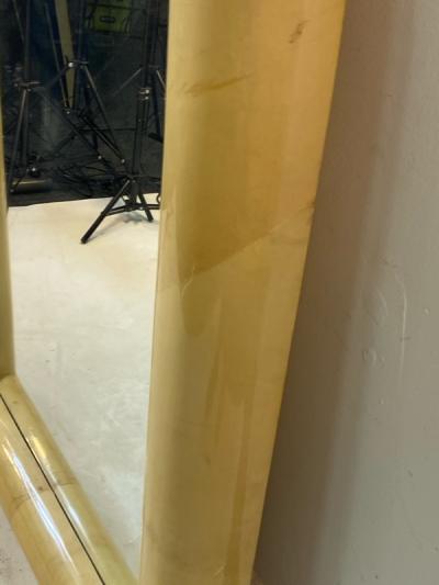 Karl Springer MONUMENTAL GOATSKIN AND BRASS MIRROR BY KARL SPRINGER