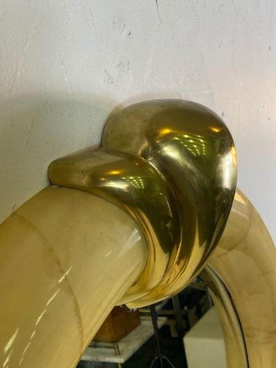 Karl Springer MONUMENTAL GOATSKIN AND BRASS MIRROR BY KARL SPRINGER