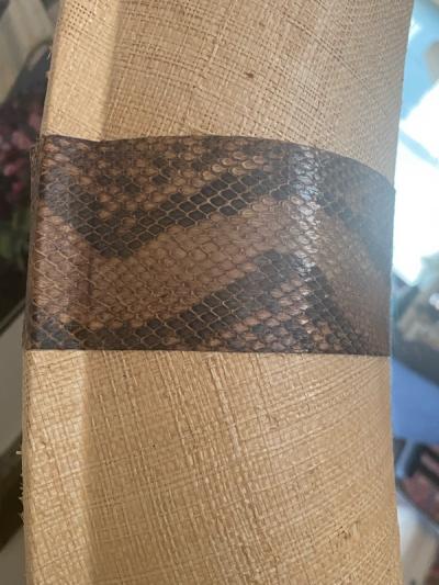 Karl Springer MONUMENTAL MODERN GRASSCLOTH AND PYTHON MIRROR